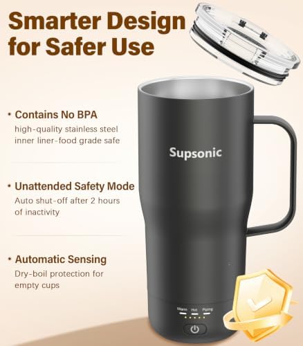 Supsonic Heated Coffee Mug, 20oz Electric Temperature Control Cup (S3) - Image 5