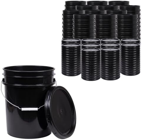 ePackageSupply 5 Gallon Bucket - Food Grade w/Lid BPA-Free,120 Pack - Black by ePackageSupply