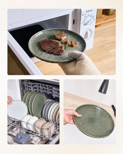 Famiware Mars Stoneware Dinnerware Set for 4, Sage Green - Image 6