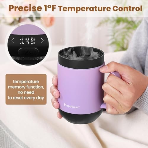 Happiness Self-Heating Coffee Mug,16oz Temperature Control Smart Cup - Image 2