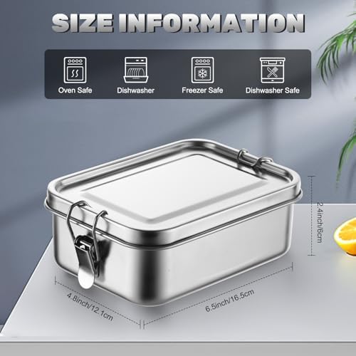 Umigy Stainless Steel Food Containers, 850ml, Undivided, 8 Pcs - Image 2