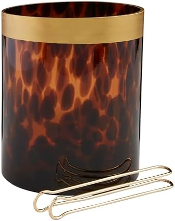 Mud Pie Tortoise Ice Bucket Set; bucket 7" x 6 1/4" dia | tongs 6 1/2" by MudPie