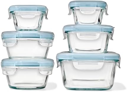 OXO Good Grips Smart Seal 12-Piece Glass Food Storage Container Set - Arctic Blue by Unknown