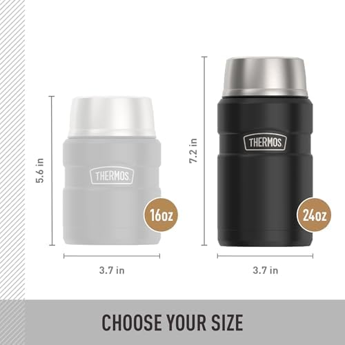 THERMOS Stainless King Vacuum-Insulated Food Jar, 24 Ounce, Matte Black - Image 5
