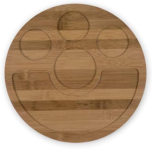 PICNIC TIME NFL Symphony Appetizer Serving Tray Set, Party Platter Set, Appetizer Plate, (Bamboo & White Ceramic) - Image 5