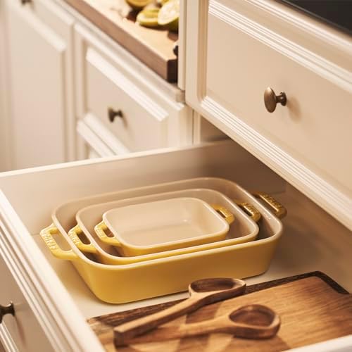 Staub 3-Pc Ceramic Baking Dish Set, Oven Safe Up To 570°F, Yellow - Image 2