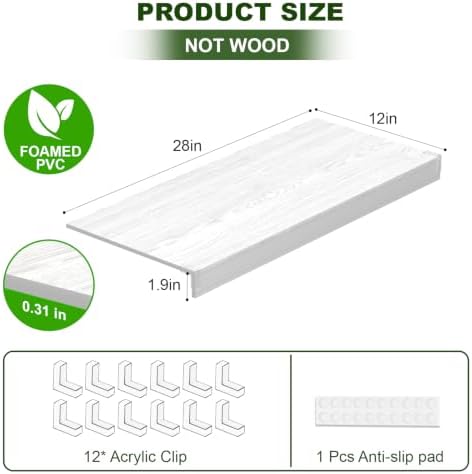 Wire Rack Covers, PVC Wire Shelf Covers for Pantry 28" W X 12" D - Image 5