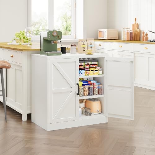Letaya 36" Metal Storage Cabinet,White Small Kitchen Pantry,Office Credenza - Image 7