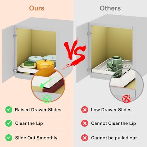 Fokyfok Pull out Cabinet Organizer,11"-16"W,13"-17"D,Expandable,Adhesive - Image 3