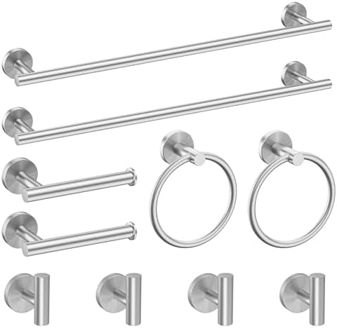 Newfun 10-Pieces Brushed Nickel Bathroom Hardware Set 24 Inch by Newfun