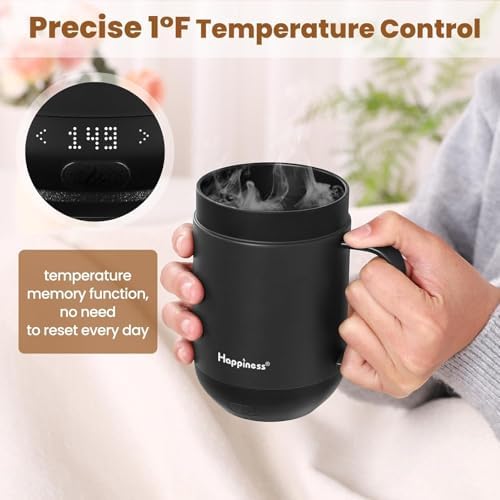 Happiness Self-Heating Coffee Mug,16oz Temperature Control Smart Cup - Image 2