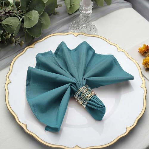 Balsa Circle 100 pcs 17-Inch Peacock Teal Polyester Table Napkins Reusable Washable Wedding Party Dinner Linens Tableware Supplies by BalsaCircle