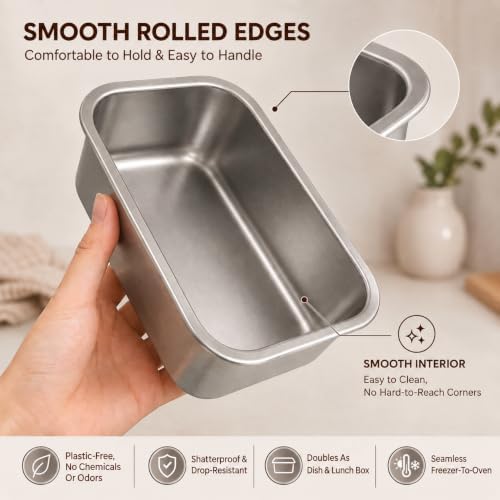 8 PCS Stainless Steel Lunch Box 4-Size Food Storage Containers with Lids - Image 5