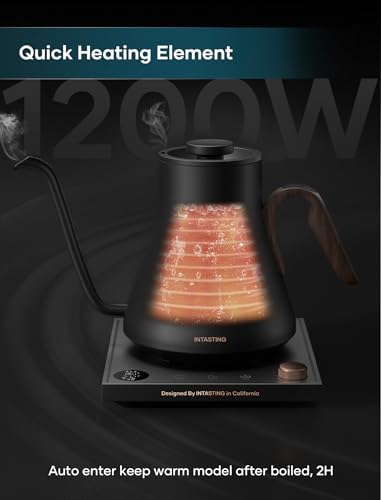 INTASTING Gooseneck Electric Kettle with ±1℉ Temperature Control, 0.9L - Image 5