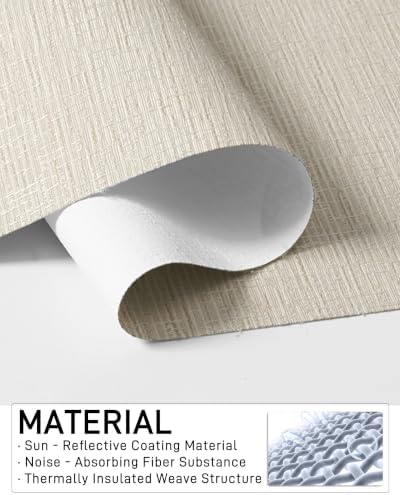No Drill Roman Shades,70％ Blackout-Beige,30" W x 64" H - Image 4