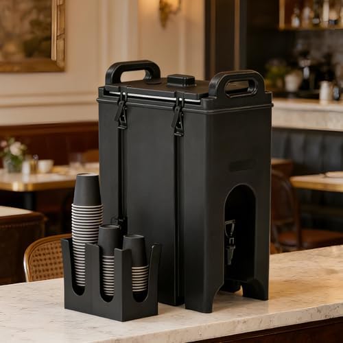 Insulated Beverage Dispenser 5 Gallon, Food-grade LLDPE Hot and Cold Beverage Server, Thermal Drink Dispenser with Two-Stage Faucet Handle for Restaurant, Included Cup Holder - Image 3