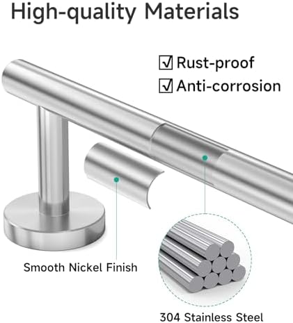 USHOWER 4PCS Brushed Nickel Bathroom Accessories Set, 18-Inch Towel Bar Set - Image 2