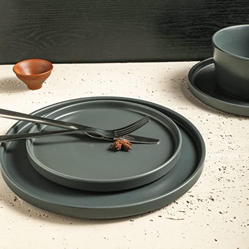 Stone Lain Coupe Stoneware Dinnerware Set, Service for 4, Gray Matte - Image 2