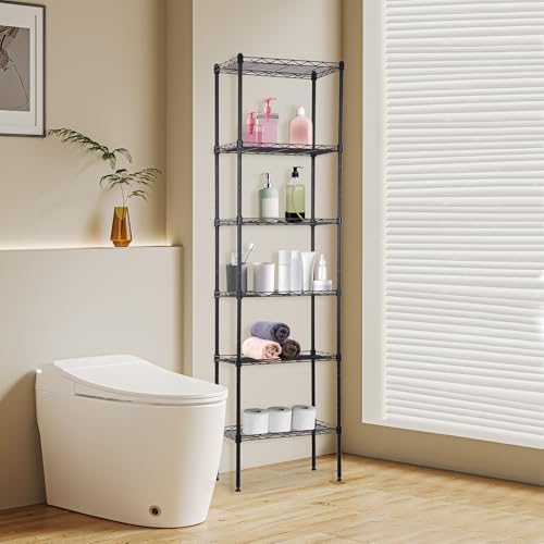 BestOffice | 6-Tier Wire Shelf | 17" x 12" x 64" | Black - Image 2