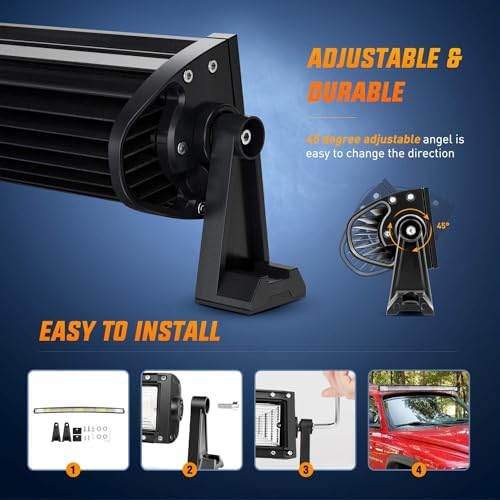 Nilight ZH408 52Inch 783W Curved Triple Row Flood Spot Combo Beam Led Bar 78000LM Driving Lights with 12AWG Heavy Duty 12V 5Pin Rocker Switch Wiring Harness Kit-1 Lead,waterproof - Image 3