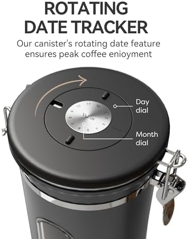 Veken Coffee Canister with Window,Airtight Stainless Steel Container,22OZ - Image 4