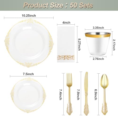 Bestluck 350PCS Clear Disposable Dinnerware for 50 Guests - Image 2