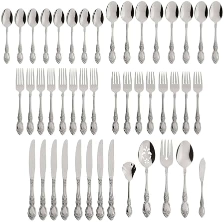 Oneida Wordsworth 45-Piece 18/0 Silverware Set for 8, Flatware - Image 3