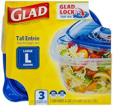 Glad GladWare Tall Entree Containers, Large Square, 42 Oz, 3 Count - Image 3