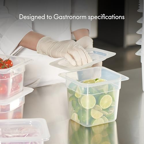 CURTA 6-Pack 1/6 Size 6" Deep Food Pan with Handled Lid – NSF Listed Commercial-Grade Translucent Polypropylene, Stackable Freezer-Safe Storage for Restaurants, Catering & Buffets - Image 3