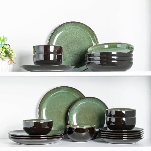 LeRatio Ceramic Dinnerware Sets for 8,24Pcs Porcelain Plates and Bowls Set - Image 7