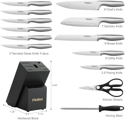 FIKSHOT Kitchen Knife Set, German Stainless Steel kitchen knives - Image 5