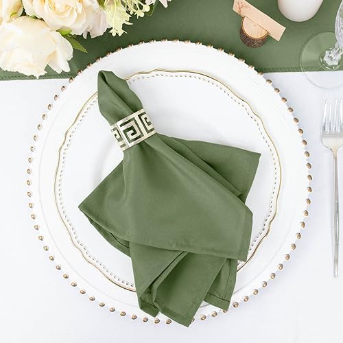 100 pcs 17-Inch Willow Green Polyester Luncheon Napkins - for Wedding Party Reception Events Restaurant Kitchen Home - Image 7