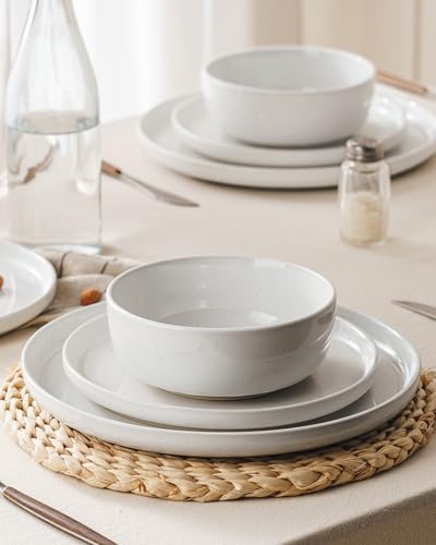 Famiware Milkyway 18-Piece Stoneware Dinnerware Set, White - Image 3