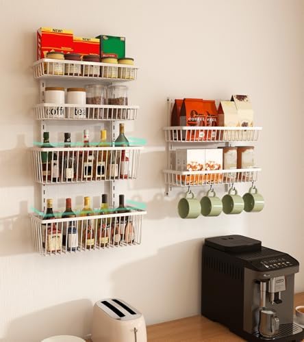 Mefirt Over The Door Pantry Organizer, 6-Tier Deep Baskets, White - Image 4
