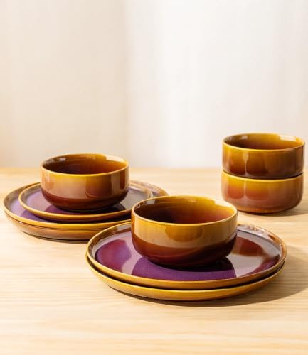 TheTerra Ceramic Dinnerware Set for 8, 24-Piece Plates and Bowls Set - Image 5