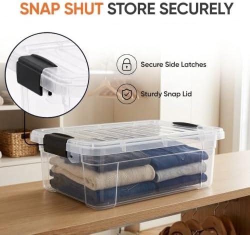 Superio Storage Bins with Lids, Clear Plastic Containers for Organizing, Stackable Totes, BPA Free, Odor Free, Organizer Boxes for Home, and Dorm - Image 6