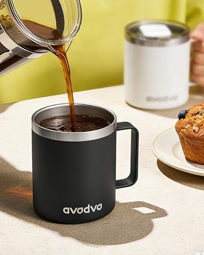 8 Pack 12oz Insulated Coffee Mug with Lid, Stainless Steel Cup - Image 4