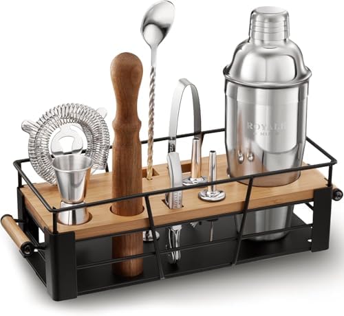 Mixology Bartender Kit with Stand | Home Bar Set with 25 Cocktail Recipes for Drink Mixing | Ideal Bartending Kit for Housewarming Gift | Premium Martini Cocktail Shaker Set with Bar Tools Accessories - Image 6