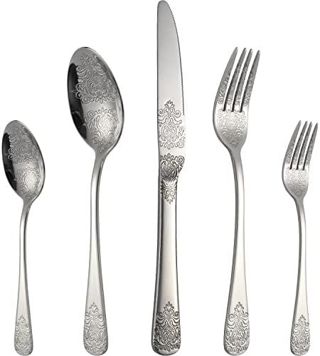 Silverware Set Stainless Steel Heavy Duty Flatware Cutlery Set for 4 Kitchen Utensil Tableware Sets Include Knives Forks Spoons for Kitchen Home Restaurant by X-zrew