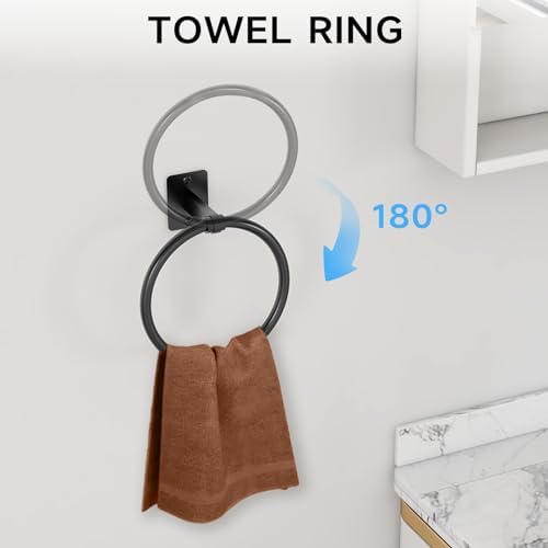 KLJKPA 10-Piece Bathroom Accessories Set, 24 inch Towel Bar - Image 3