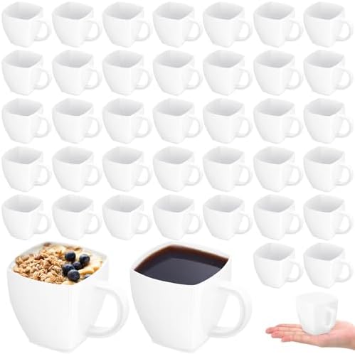 Amyhill 50 Pcs 5 oz Disposable Plastic Tea Cups with Handle, White by Amyhill