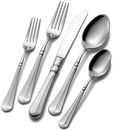 Mikasa French Countryside 65-Piece Flatware Set, Service for 12, 18/10 Stainless Steel Silverware Set with Hostess Serving Pieces, Dishwasher Safe by Mikasa