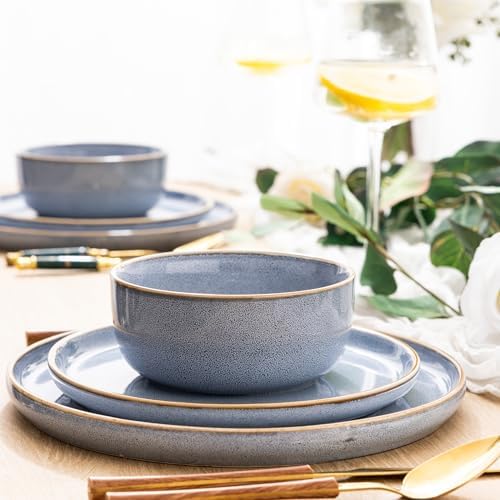 GBHOME Dinnerware Sets for 4, 12 Pieces Ceramic Plates and Bowls Set - Image 5