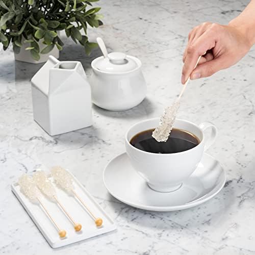 Candy Envy - White Café Sugar Sticks Mini Rock Candy - 100 Bulk Individually Wrapped White Treats - Original Sugar Flavored Drink Stirrers (Pack of 2) - Image 4