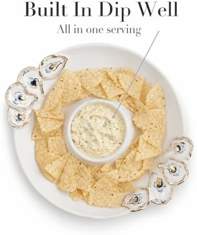 Mud Pie Oyster Chip And Dip Bowl Set, 2x10.5 - Image 3