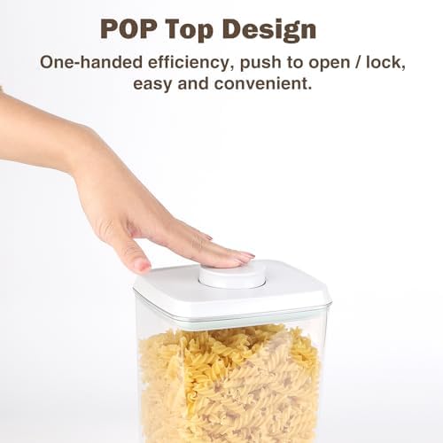 Melovom Pop Food Storage Containers Airtight Food Storage Containers Set with Lids Kitchen Pantry Organization and Storage, Stackable, BPA Free, 3 x 1.2Qt - Image 2