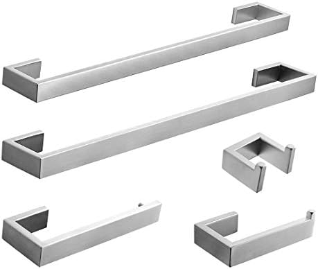Fapully 5 Piece Bathroom Hardware Set Stainless Steel Bathroom Accessories by Fapully