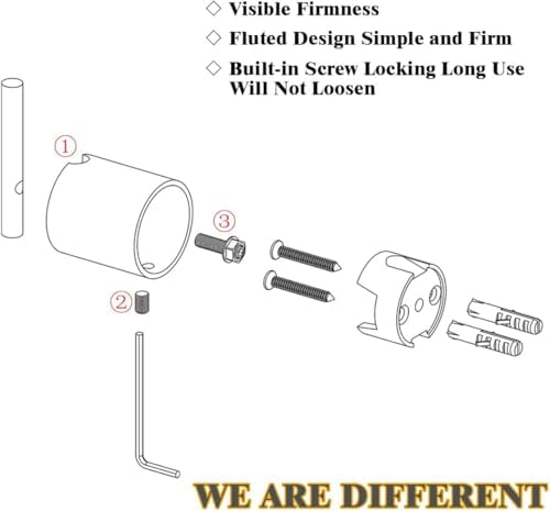 RANDOM Matte Black Bathroom Hardware Set 5 Pieces Include 24 inch Towel Bar Towel Ring Toilet Paper Holder Towel Hook for Bathroom,SUS304 Stainless Steel.RD96068S-5MB-2 - Image 5