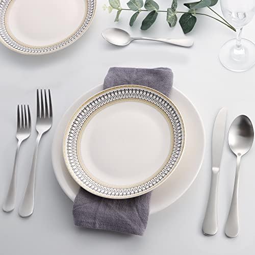40 Piece Silverware Set, LIANYU Flatware Cutlery Set for 8, Include Knife Fork Spoon, Fancy Satin Finish Eating Utensils Tableware for Home Restaurant Party, Matte Finish, Dishwasher Safe - Image 7