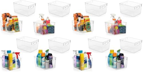 ClearSpace Clear Plastic Storage Bins – Pantry Organizers & Storage Containers, Cabinet Organizer - Home Organization Must Haves for Kitchen, Laundry Room, Office, Closet, Garage & Freezer (Pack of 2) by ClearSpace